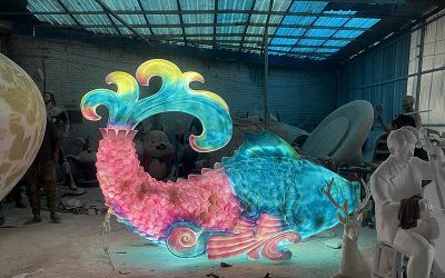 玻璃鋼發光魚雕塑